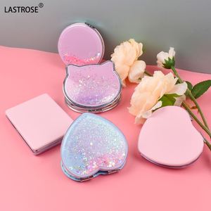 Espejo Cosmético Portátil Plegable de Viaje con Purpurina y Arena Movediza, Espejo de Belleza de Doble Cara con Diseño Lindo y Portátil - Product Image 4