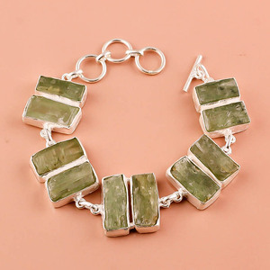 925 Sterling <b>Silver</b> Handmade <b>Bracelet</b> with Natural Raw Citrine and Amethyst Gemstones Gift <b>for</b> Bangle Jewelry Enthusiasts - Product Image 5