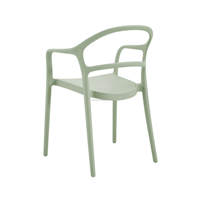 Fauteuil de terrasse extérieur empilable en plastique polypropylène vert confortable