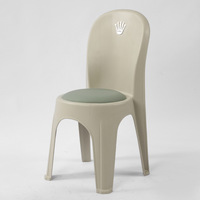 Chaises empilables et amovibles en plastique rembourré extra-épais avec dossier, simples, pour la maison, la chambre, l'entrepôt, la salle à manger, le restaurant
