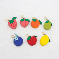 Porte-monnaie miniature en PU, série de fruits créatifs et mignons, porte-clés, sac de rangement, pendentif