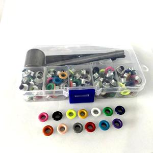 Kit d'outils pour œillets creux multicolores, boutons œillets ronds en métal, fournitures d'artisanat, en boîte avec outils pour projets de bricolage - Product Image 1