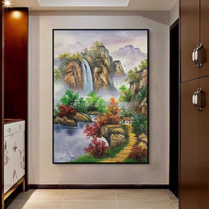 Decoración del hogar hermoso paisaje chino pintura montaña río pintura <span class=keywords><strong>al</strong></span> óleo pared arte grandes pinturas <span class=keywords><strong>paisajes</strong></span> - Product Image 2