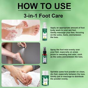 YURHERSU zapato Natural olor de pie pies transpiración desodorante cuidado de los pies Juego de 3 piezas pies frescos de larga duración - Product Image 6