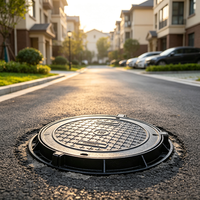 Couvercle de regard en fonte ductile EN124 D400 600x600 robuste pour l'ingénierie municipale