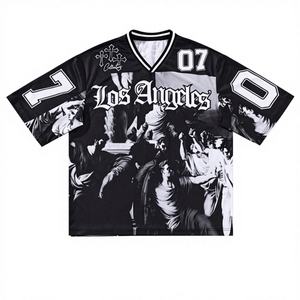 Camiseta de Fútbol Urbana de Malla Estilo Streetwear, Sublimación Personalizada, Corte Holgado Oversize, Manga Corta, Transpirable, Ropa Deportiva de Verano 2026 - Product Image 1