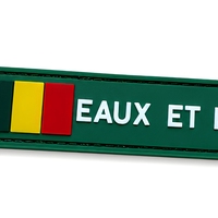 Patch en caoutchouc gaufré 3D, badge rectangulaire avec texte, fixation auto-agrippante, plaque décorative pour chapeau, vêtement, sac