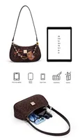Sac à main femme 2026 en cuir PU rétro à motif léopard, mini sac bandoulière croissant avec poignée supérieure et fermeture éclair