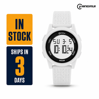 Montre de sport numérique de luxe Mingrui 25105, étanche, bracelet en TPU, grand écran rond LED, montres numériques de sport pour garçons