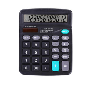 Calculadora de escritorio de doble alimentación, negra, con energía solar, de 12 dígitos, Kk 837, para uso financiero, con embalaje de regalo - Product Image 2