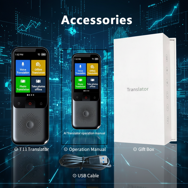 GOTODO Smart Translator 138+ Languages OLED Portable Mini Wi-Fi for for Offline Real-Time Voice Translation Qwerty