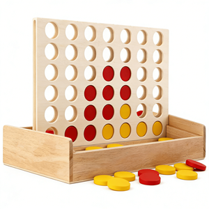 Set da Gioco Verticale Pieghevole in Legno Connect Four con Dischi Personalizzabili Incisi, Gioco da Tavolo Portatile da Viaggio per la Famiglia - Product Image 6