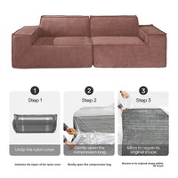 Ensemble de canapé de salon paresseux en tissu moderne pour petit appartement Combinaison simple de bloc de tofu sous vide comprimé et éponge de canapé