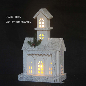 <strong>Beautiful</strong> Vintage LED Wooden <strong>Christmas</strong> <strong>Village</strong> House with Light Factory Wholesale for Festival Xmas Decoration - Product Image 1
