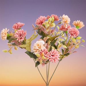Flores artificiales decorativas para decoración <span class=keywords><strong>de</strong></span> boda, claveles <span class=keywords><strong>de</strong></span> jardín, Otoño, lila, venta al por mayor - Product Image 2
