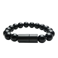 Câble de charge USB portable Micro USB Type C en forme de bracelet de perles pour smartphones iPhone et Android, compatible avec les écouteurs en PVC.