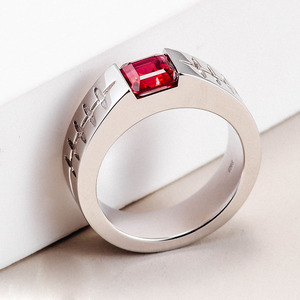 Provence Phòng Thí Nghiệm Grown <span class=keywords><strong>Ruby</strong></span> Nhẫn <span class=keywords><strong>10K</strong></span> Vàng Trắng 5*5Mm Ascher Cắt Phòng Thí Nghiệm Grown <span class=keywords><strong>Ruby</strong></span> Nhẫn Cưới Chất Lượng Cao Đồ Trang Sức Cho Nam Giới Và Phụ Nữ - Product Image 4