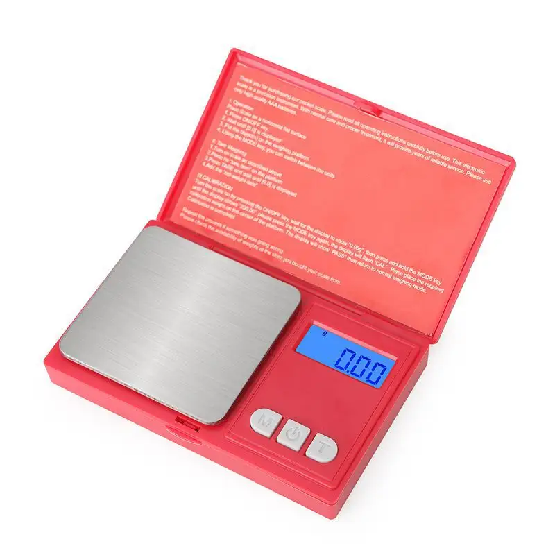 Balance de poche numérique LCD, nouveauté, électronique, couleur rouge, 100g x 0.01g, poids en grammes/en grammes