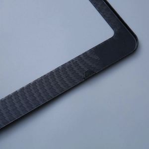 Premium Carbon Fiber Pattern Aluminum <b>License</b> Plate <b>Frame</b> Black Metal Car Tag Holder Anti-Theft for Promotion Gifts - Product Image 4