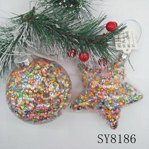 Nuevas Decoraciones Navideñas 2024, Bola de Cristal Transparente de 8 cm con Polvo Brillante Arcoíris en el Interior - Product Image 2