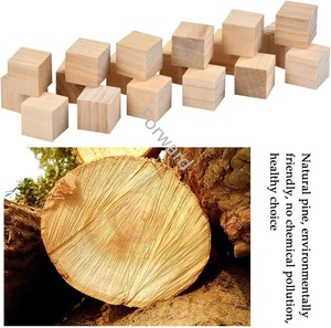 Cubes <span class=keywords><strong>en</strong></span> bois de <span class=keywords><strong>pin</strong></span> <span class=keywords><strong>massif</strong></span> naturel carré de sculpture de bricolage pour l'artisanat à la main - Product Image 2
