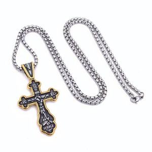 Religious Jewelry Stainless Steel <b>Cross</b> Jesus Pendant Silver With Gold Color <b>Cross</b> Pendant Necklace Jewelry - Product Image 5