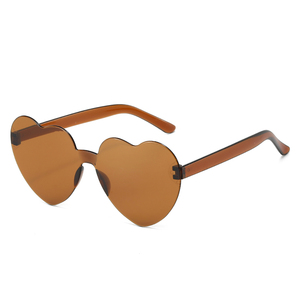 <span class=keywords><strong>Occhiali</strong></span> per lenti per PC Anti-riflesso senza montatura all'ingrosso color sole color pesca a forma di <span class=keywords><strong>cuore</strong></span> nero/marrone montatura Unisex - Product Image 6