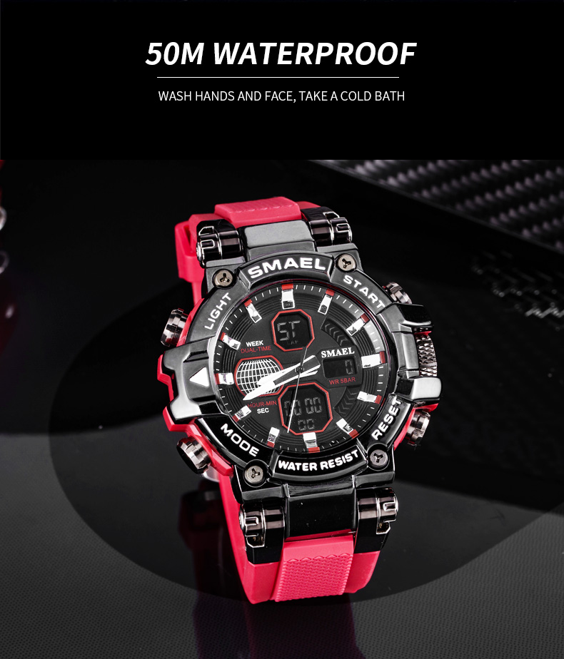 Watches men original brand SMAEL 8027 luxury mens watches quartz digital plastic men's sport watch