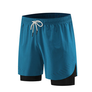 กางเกงกีฬาขาสั้นพร้อมซับใน แห้งเร็ว ระบายอากาศได้ดี สำหรับผู้ใหญ่ ทั้งชายและหญิง เหมาะสำหรับการฝึกซ้อม วิ่ง เล่นฟุตบอล สีขาว ส้ม ดำ น้ำเงิน เทา แดง - Product Image 2