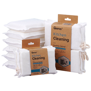 Éponge de lavage de vaisselle en fibre de <span class=keywords><strong>bambou</strong></span> écologique <span class=keywords><strong>double</strong></span> <span class=keywords><strong>face</strong></span> en gros, éponge de nettoyage de cuisine à forte absorption pour - Product Image 5