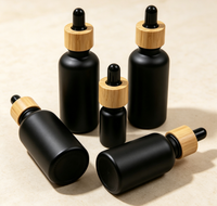 Flacon de recharge d'huile essentielle anti-UV en ambre avec col en bois de bambou, flacon cosmétique vide