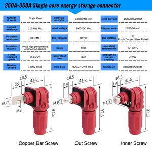 Conector de Cable de Alimentación Automotriz Diwei <span class=keywords><strong>SNT</strong></span> de 6mm/8mm/12mm, 1 Pin, Alto Voltaje 60A-350A, IP68, con Crimpado - Product Image 4