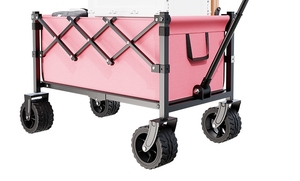 Chariot pliable d'extérieur à quatre roues en acier inoxydable, très vendu, avec plateforme. Couleurs personnalisables. Pour les Plages, le Camping et le Rangement. - Product Image 2