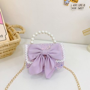 Nuova <span class=keywords><strong>Borsa</strong></span> a <span class=keywords><strong>Tracolla</strong></span> Piccola per Bambine, Design Principessa Cartoon con Fiocco di Perle - Product Image 4