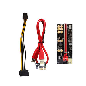 Tarjeta Adaptadora Riser VER V016 PCIE 1X a 16X con 10 Condensadores Dorados y Pantalla de Voltaje y Temperatura - Product Image 1