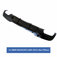 Diffuseur de pare-chocs arrière style MP, lèvre de pare-chocs noir brillant aspect fibre de carbone, séparateur arrière pour BMW Série 3 E90 E92 E93 2005-2013