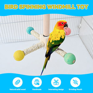 Bolas giratorias Estación de loros Stick Band Bearing Madera Pájaro Percha Juguete Fácil de instalar Soporte interactivo para loros Periquitos - Product Image 2