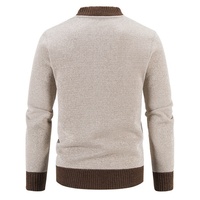 Manteau Cardigan d'Hiver en Cachemire Tricoté avec Logo Personnalisé, Broderie Fermeture Éclair Homme, Veste Slim Coton Maille pour Hommes