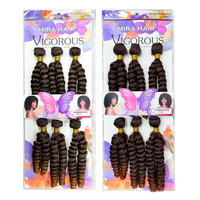 Extensions de cheveux bouclés en spirale 6X French Loose Wave Weft, 14 pouces, pré-étirées, mèches à tisser bouclées à la française, fibre semi-proteinée
