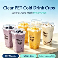 Gobelets à café glacé en plastique PET transparents à paroi simple, écologiques, avec logo personnalisé, 12/14/16/20/24 oz, pour thé au lait Boba