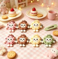 Klip Karakter Biskuit Kawaii, Boneka Kartun PVC Lembut, Jepit Rambut Bertema Dessert, Aksesoris Sepatu Custom, Gesper Sepatu