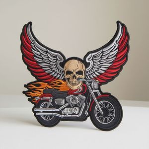 Nhà Sản Xuất Bán Sỉ Tùy Chỉnh Miễn Phí MC Xe Máy Bánh Xe Của Linh Hồn Sọ <span class=keywords><strong>Biker</strong></span> Áo Khoác Rocker Câu Lạc Bộ Trở Lại Thêu Các Bản Vá Lỗi - Product Image 3