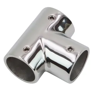 60/90 degrees 316 Stainless Steel Handrail Connector Tee Fittings Boat Railing Marine Accessories