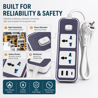 Multiprise universelle 3 voies avec double port USB Type C et interrupteur principal, idéale pour appartement, directement de l'usine OEM