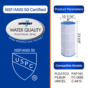 ตารางฟุต.ฟุต. 100ตลับกรองน้ำสระว่ายน้ำ23นิ้วเข้ากันได้สำหรับ100-สะอาดและชัดเจน100 - Product Image 3