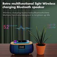 Draadloze Speaker Karaoke Home Party Outdoor Rgb Speaker Oogverblindende Kleurrijke Licht Wekker Draadloos Opladen Touch Control