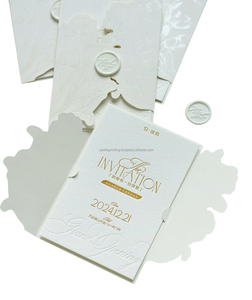 Cartes d'invitation typographiques personnalisées diverses, y compris Kraft Art enduit gaufrage offset estampage à chaud options d'écran disponibles - Product Image 2