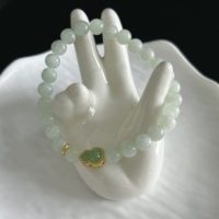 Bracelet en jadéite birmane naturelle de qualité A, perles rondes, bracelet en jadéite pour femmes, cadeau en jadéite (avec NGTC)