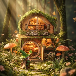 Kit de bricolage en bois pour serre-livres, modèle de maisonnette Ivy Cottage, puzzle 3D, décoration d'étagère, cadeau créatif pour adolescents et adultes - Product Image 4