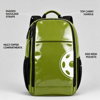 Sac à dos de pickleball en PVC avec logo personnalisé, compartiment à chaussures, poche pour balles, grande capacité, sac de rangement pour équipement sportif